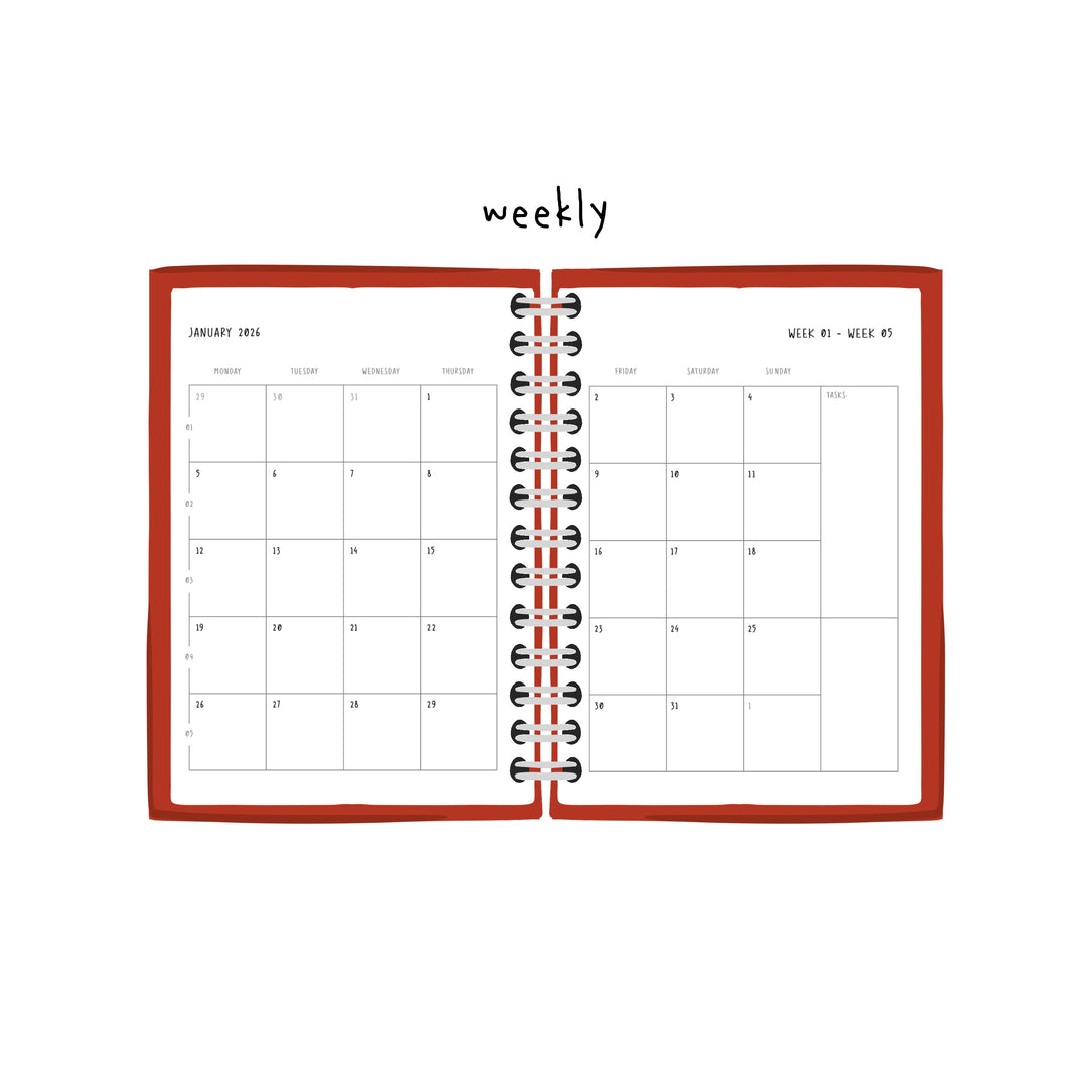 spiral planner 2026 A6 - procrastinate