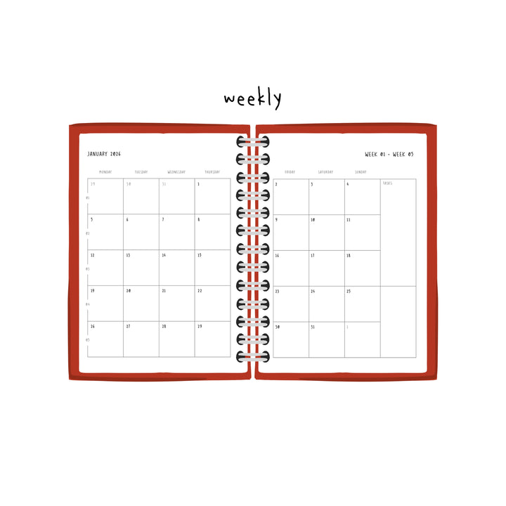 spiral planner 2026 A6 - procrastinate