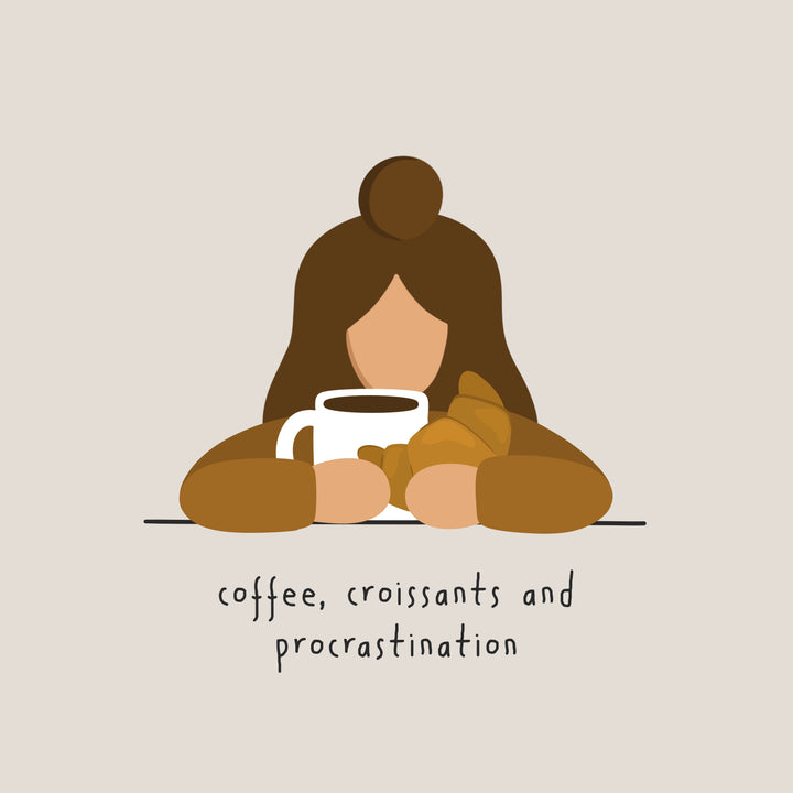 coffee croissant procrastination